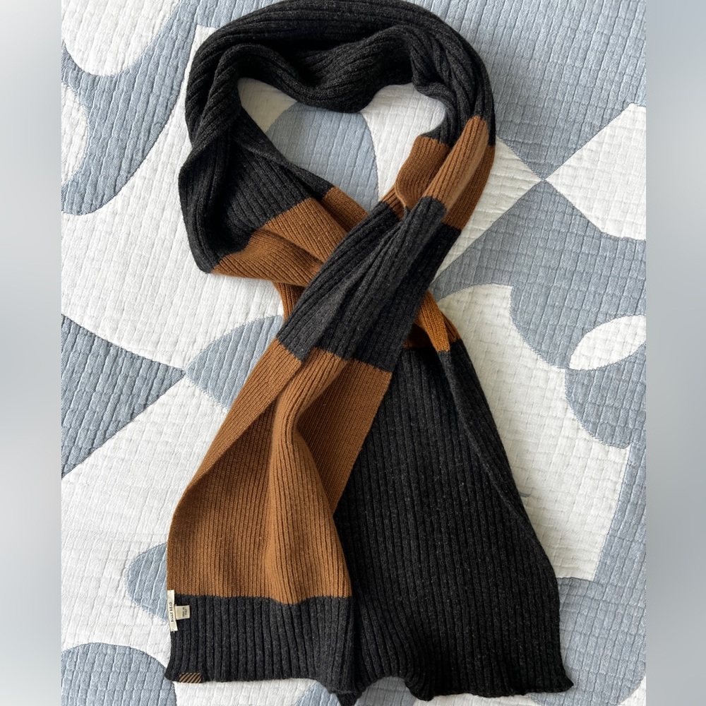 Billy Reid Black and Brown Men's Scarf